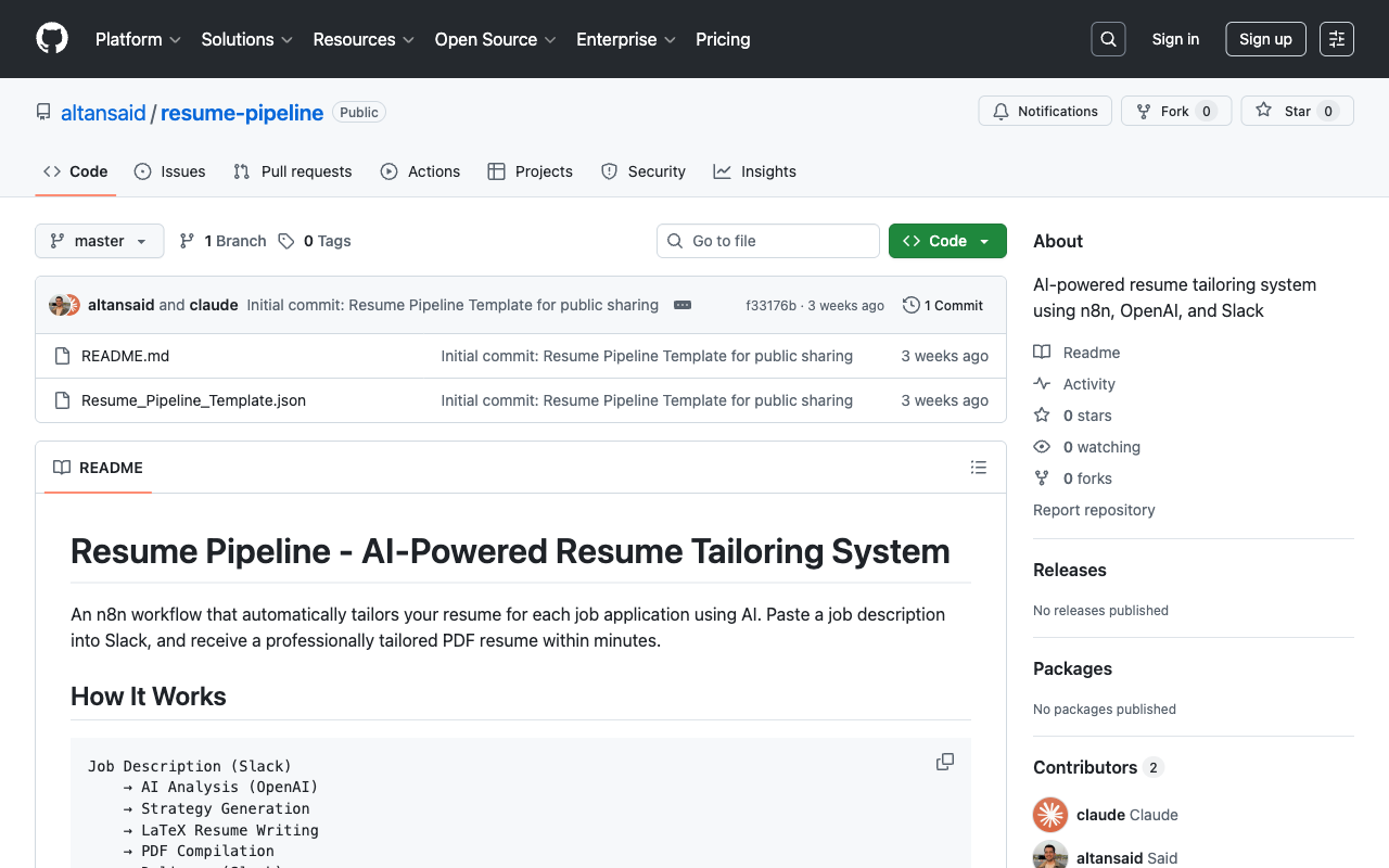 Resume Pipeline demo